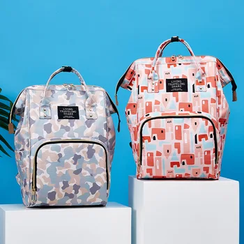

Multi-functional Large Capacity Mummy Diaper Care Travel Backpack Print Nappy Bag Fashionable Double Shoulder