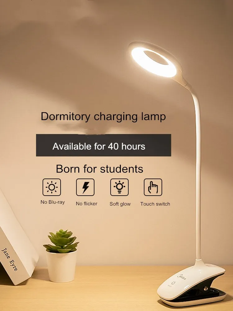Bluethy Desk Lamp Multi-purpose Eye-protection Adjustable Double-head Table  Reading LED Light for College Dorm 