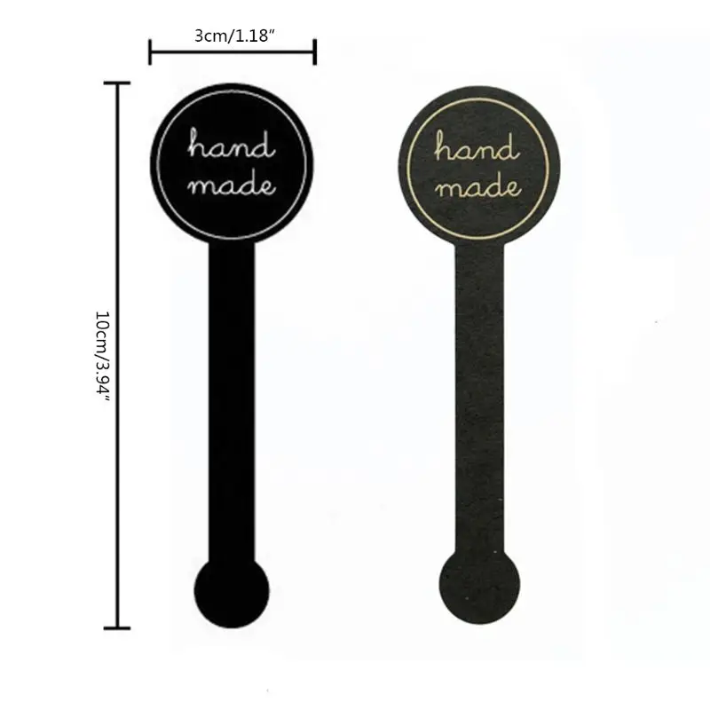 Long Style Handmade Stickers 100pcs Baking Gift Packaging