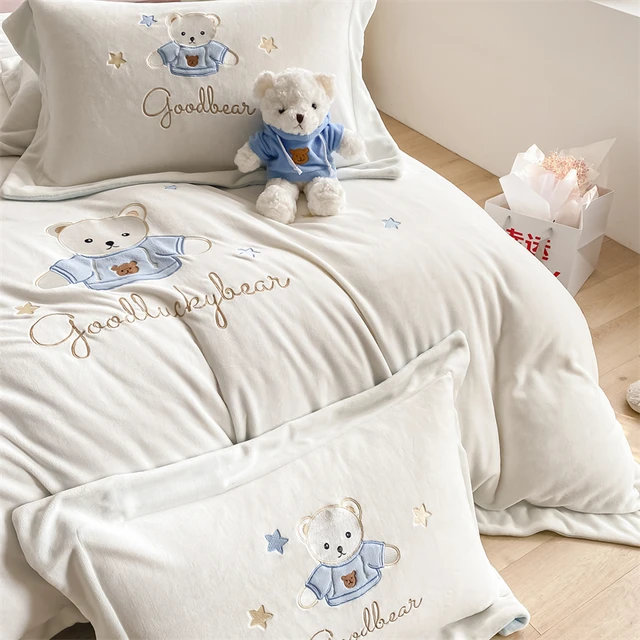 HOUSSES DE COUETTE polaire ours en peluche polaire confortable housse de  couette d'hiver ensembles de literie EUR 23,34 - PicClick FR