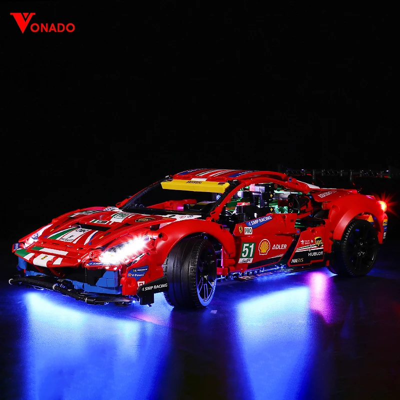 Светодиодный светильник ing набор для lego 42125 Феррари 488 GTE &quotAF Corse #51 (только в том