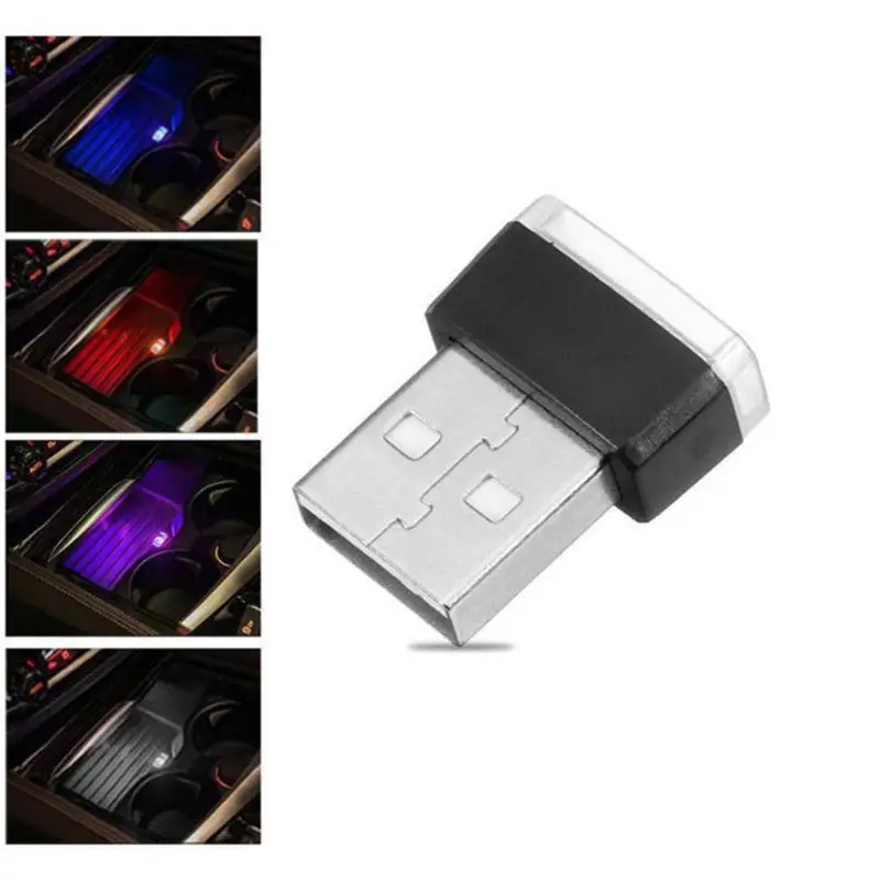 6 шт Мини USB светодиодный Автомобиль окружающего светильник Авто Подсветка салона Декоративные светодиодные лампы