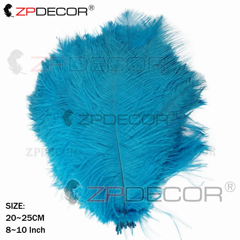 ZPDECOR Красивые 20-25 см/8-10 дюймов страусиные перья для рукоделия ювелирных изделий для свадебной вечеринки - Цвет: Синий