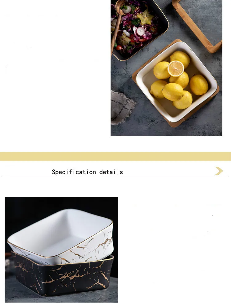 Североевропейская мраморная черно-белая керамическая квадратная Салатница для украшения дома посуда Фруктовая тарелка/блюдо для закусок