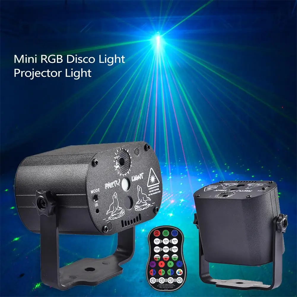 Миниатюрный RGB диско-светильник светодиодный лазерный сценический проектор