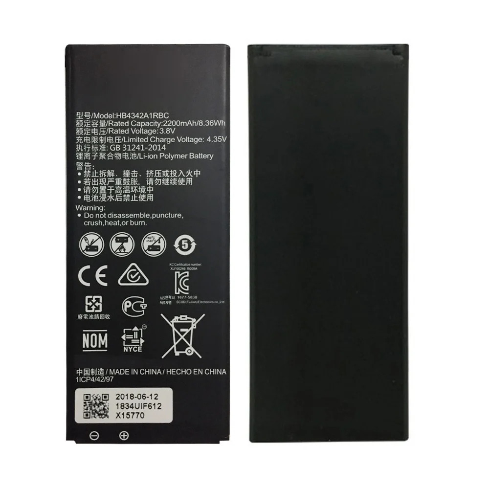 Аккумуляторная литиевая батарея HB4342A1RBC 3 8 в 2200 мАч аккумулятор для Huawei Y5 II Y5II 2 Y6