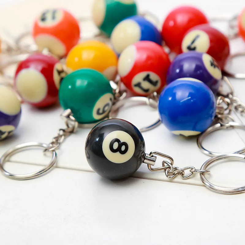 Llavero Bola De Billar Jowxsx - Número 8, Plástico, Diseño Creativo | Pack De 2 Piezas Para Regalo O Decoración