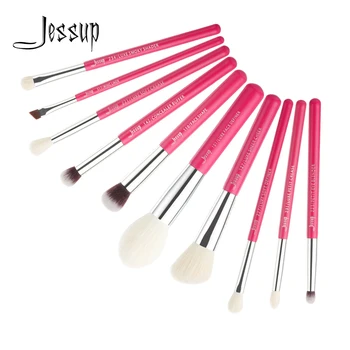 

Jessup Beauty Makeup Brushes Set 10pcs Natural- Synthetic Hair Eyeshader Crease Powder Face Definer Blender Cosmetics kit
