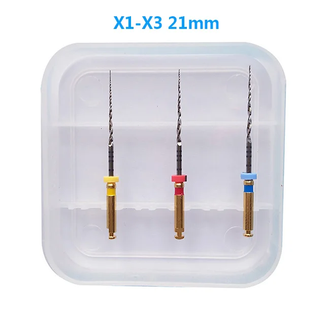 Стоматологическая Protaper следующий файлы 3 шт./кор. X1 двигателя Применение нити зачистной круг X2 Protaper Универсальный файлы стоматологии Эндодонтический инструмент - Цвет: 1box X1-X3 21mm