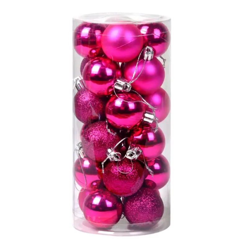 24Pcs/lot Christmas Balls Polystyrene Balls Christmas Tree Decoration New Year Christmas Tree Ornaments Gifts Decor Accessories