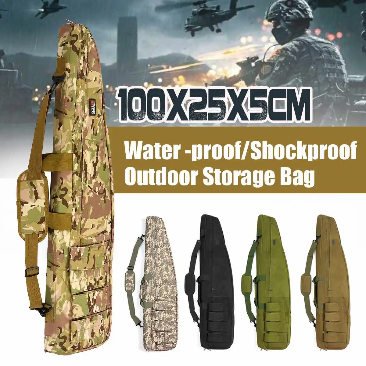 100x25x5cm Outdoor Hunting Bag Tactical CS Airsoft Rifle Storage Case Military Gun Backpack Accessories | Спорт и развлечения