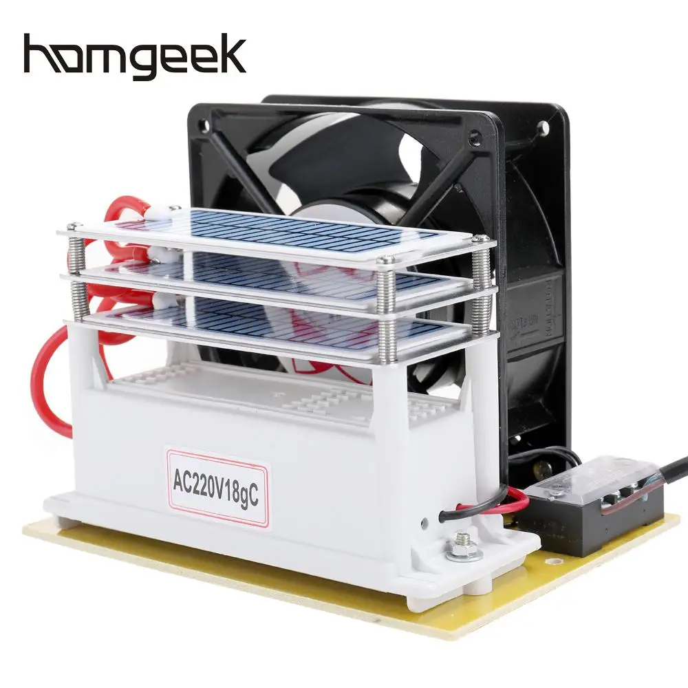 

110V/220V 18g/h Ozone Generator Machine Air Cleaner Disinfection Sterilization Cleaning Formaldehyde 3 Layers Moisture With Fan