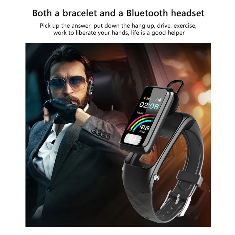 H207 смарт-браслет Bluetooth наушники-браслет монитор сердечного ритма кровяное давление фитнес-трекер Водонепроницаемый ЭКГ PPG для мужчин и женщин