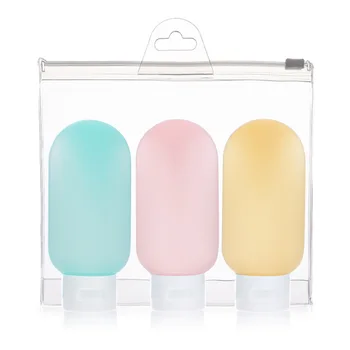 

3Pcs Portable Silicone Refillable Empty Soft Tube Travel Soap Shampoo Lotion Container Dispensing Squeeze Bottle Cosmetic Tools
