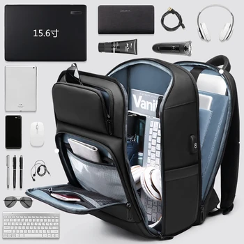 

Men 15.6" Laptop Backpack Man Waterproof Luggage Bag with USB Charging Port Travel School Backpacks Shoulder Women Casual Bag