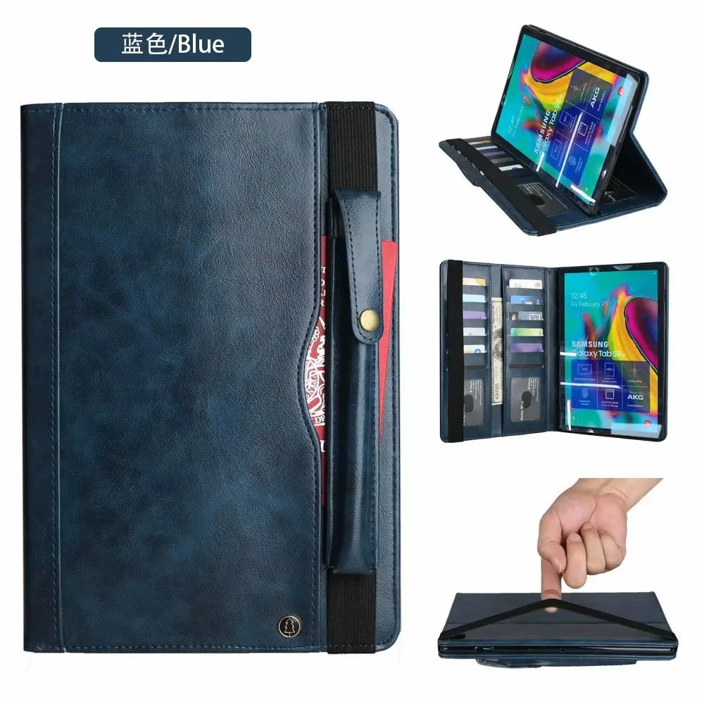Кожаный чехол для планшета с карандашом для Samsung Galaxy Tab S5e T720 T725 SM-T720 SM-T725 10,5 дюймов Премиум флип-чехол держатель кошелек+ ручка