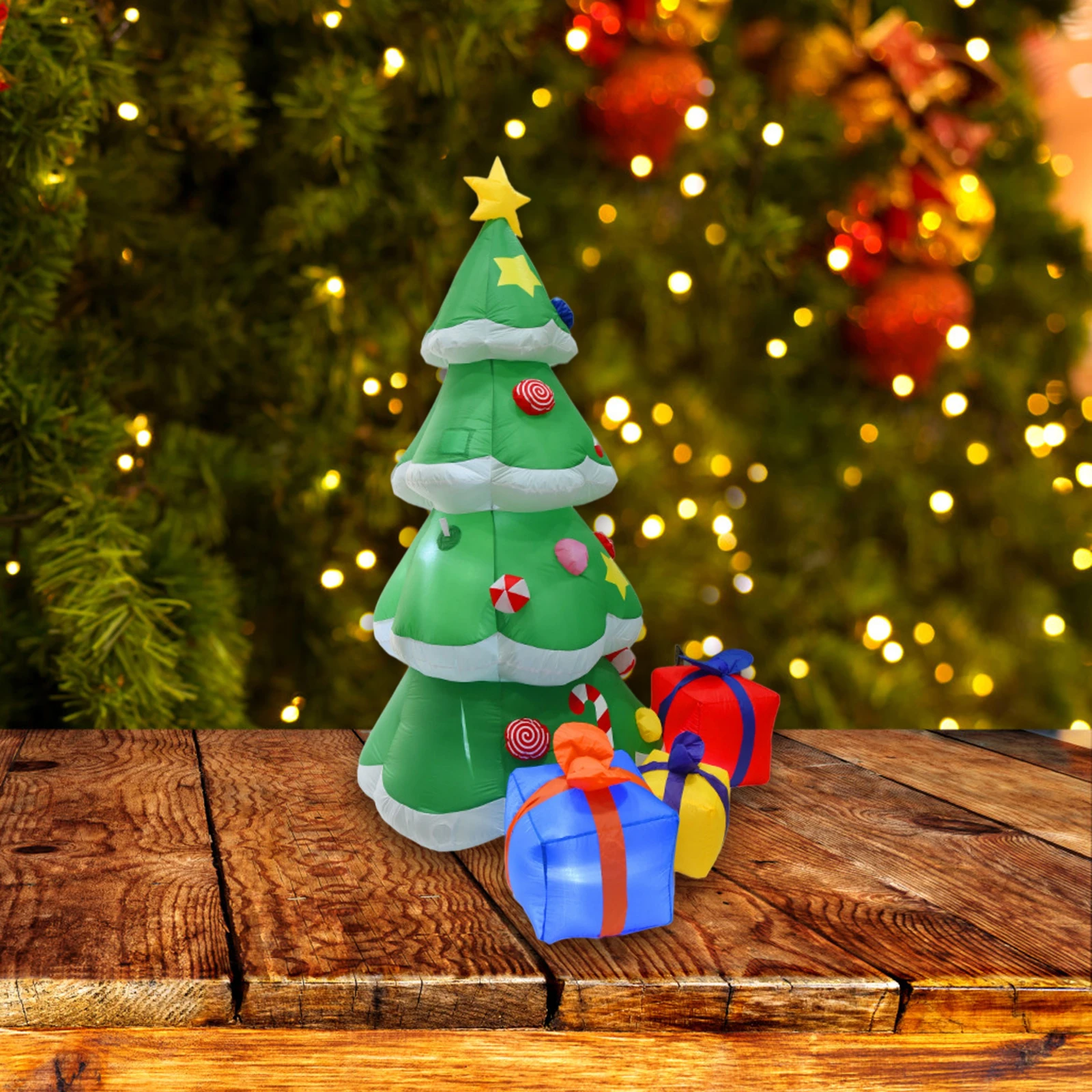 inflável árvore de natal diy ornamentos de natal led luz brinquedo  natal família jardim gramado decoração|Árvores| - AliExpress