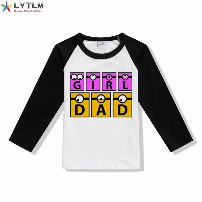 LYTLM/рубашки для девочек, Camiseta Princesas, топы для маленьких девочек, футболка для девочек с длинными рукавами в стиле рок-н-ролл, Kleding Meisjes Dadys, рубашка для маленьких девочек - Цвет: CX Raglan Black