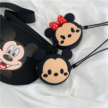 Мини Кошелек для монет, кошелек для девушек, силиконовый кавайный кошелек, сумка на цепочке, сумки для наушников, сумка для денег на молнии с ремешком