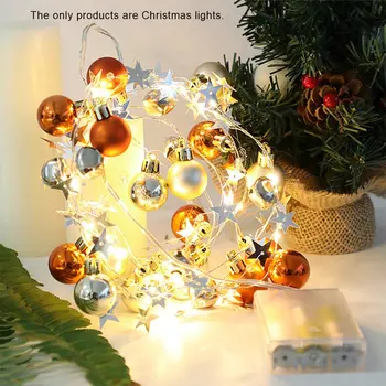 

2m 20 LEDs Silver Copper Wire Golden Ball Bell String Lighting for Christmas Home Party Decor Drop Shipping Wholesale Dropship