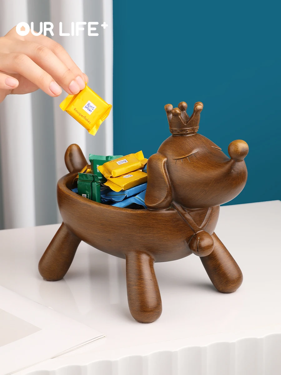 

Nordic Wooden Puppy Decoration Home Key Hallway Storage Display Box Living Room Coffee Table Decoration Ornaments