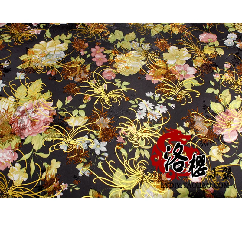 Платье кимоно из жаккардовой ткани с золотым шелковым переплетением|jacquard brocade