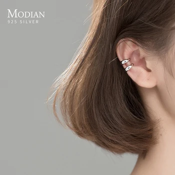 

Modian Fashion Minimalist Letter Thick C Shpae 925 Sterling Silver Clips Earring for Women Fine Jewelry Brincos No Pierced Ears