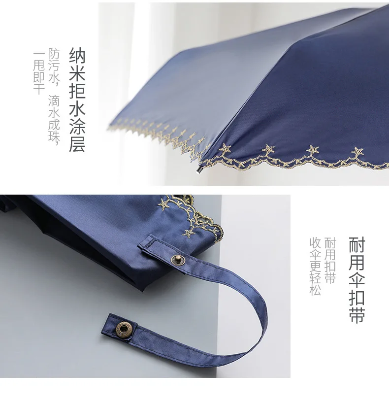 Mini Umbrella Men Kids Umbrellas Parasol Sun Pocket UV Five Folding Umbrella Clear Lace Small Travel Paraguas Gift Ideas SY096