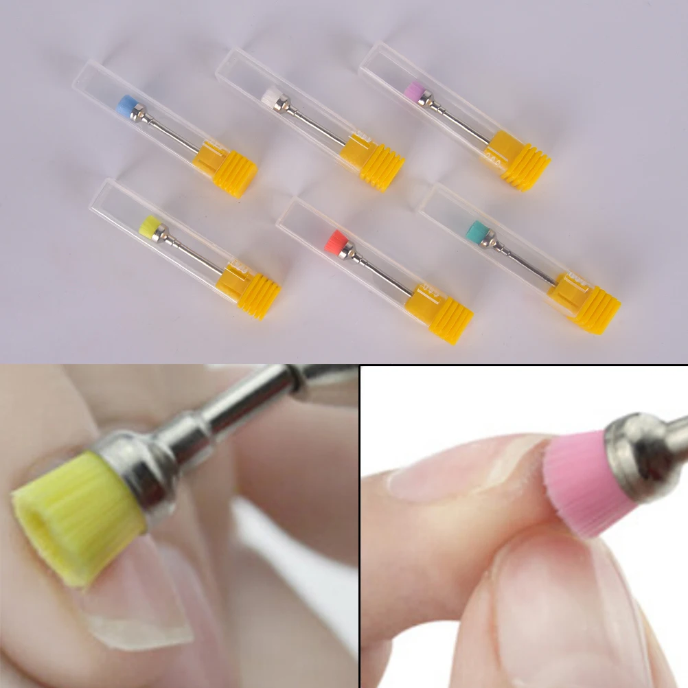2pcs Electric Machine Files Women Girl Nail Drill Brush  Professional Manicure Nail Dust Bit Busther Cleaning Drills Accessories