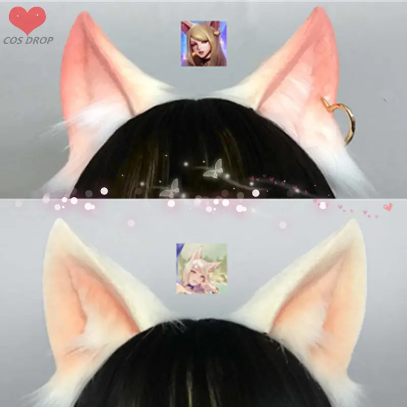 Новые сделанные вручную кДа кошка шпилька в виде лисы Hairhoop Ahri Cos ухо