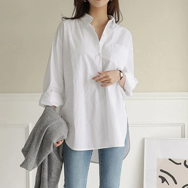 Blouse Womens White Blouses Shirt Spring Summer Blusas Office Lady Elegant Loose Tops and Blouses Casual Shirts Women 2