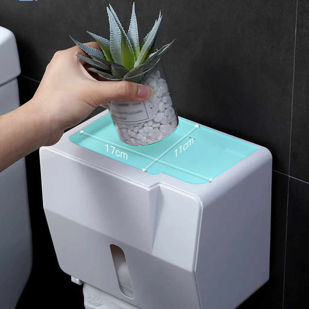 Водонепроницаемый тканевый ящик для ванной комнаты, пластиковый держатель для туалетной бумаги, настенный ящик для хранения, двойной слой, органайзер для салфеток