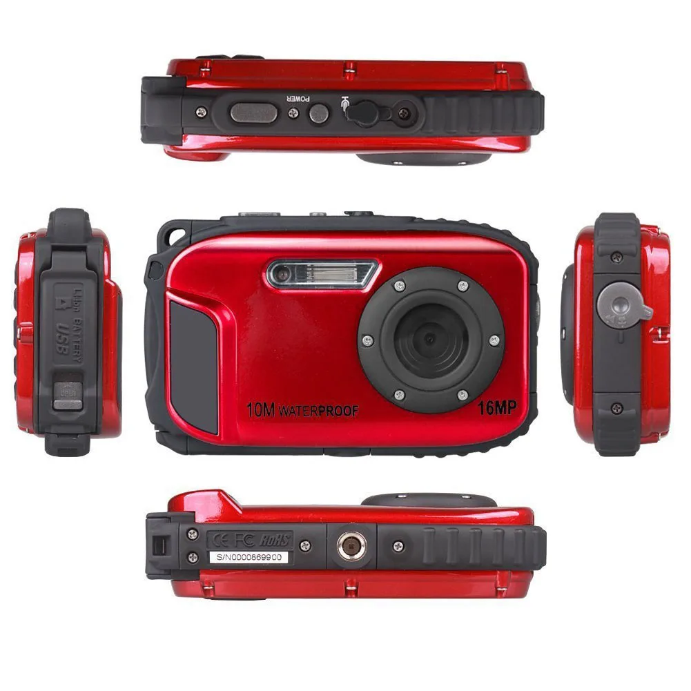 

16MP Digital Video HD Professional Detection Diving USB Mini Handheld LCD Display Outdoor Waterproof Camera Underwater Sports