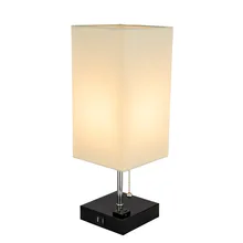 Поперечная граница для лампы Amazon USB Мобильный телефон зарядка сенсорная ткань покрытая настольная лампа прикроватная квадратная маленькая настольная лампа