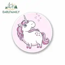 EARLFAMILY 13cm x 13cm Magical Unicorn Cartoon Car Stickers Vinyl JDM Bumper Trunk Graphics Waterproof Anime Graphics Decal