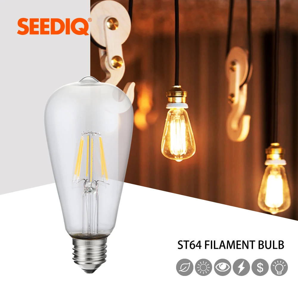 Светодиодная лампа накаливания Эдисона в стиле ретро 2 Вт 4 6 8 E27 светодиодная с