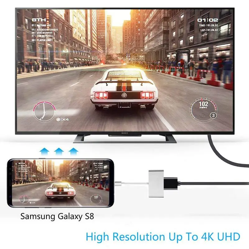 Abkt-usb C к Hdmi адаптер 4 K: адаптер type C мультипортовый av-конвертер с 2 портами Usb 3,0 и зарядным портом для Pro Chro
