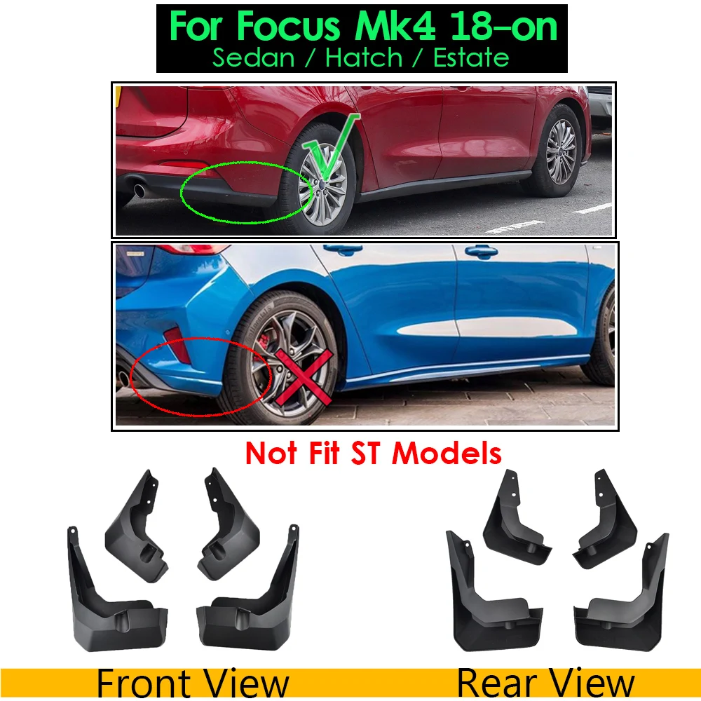 Брызговики XUKEY для Ford Fiesta Focus Mondeo Fusion Ecosport Escape Kuga Explorer S-Max Брызговики крыло брызговиков - Цвет: focus mk4 19-on