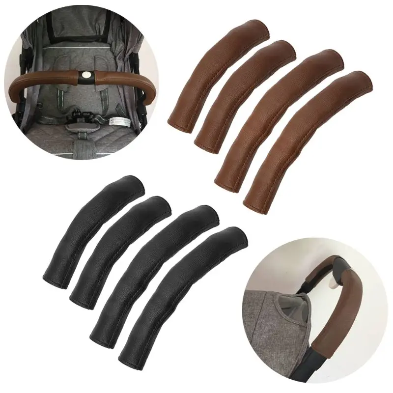 

4pcs/set Pram Stroller Accessories Leather Covers Handle Wheelchairs Baby Stroller Armrest Pu Protective Case for Yoyaplus