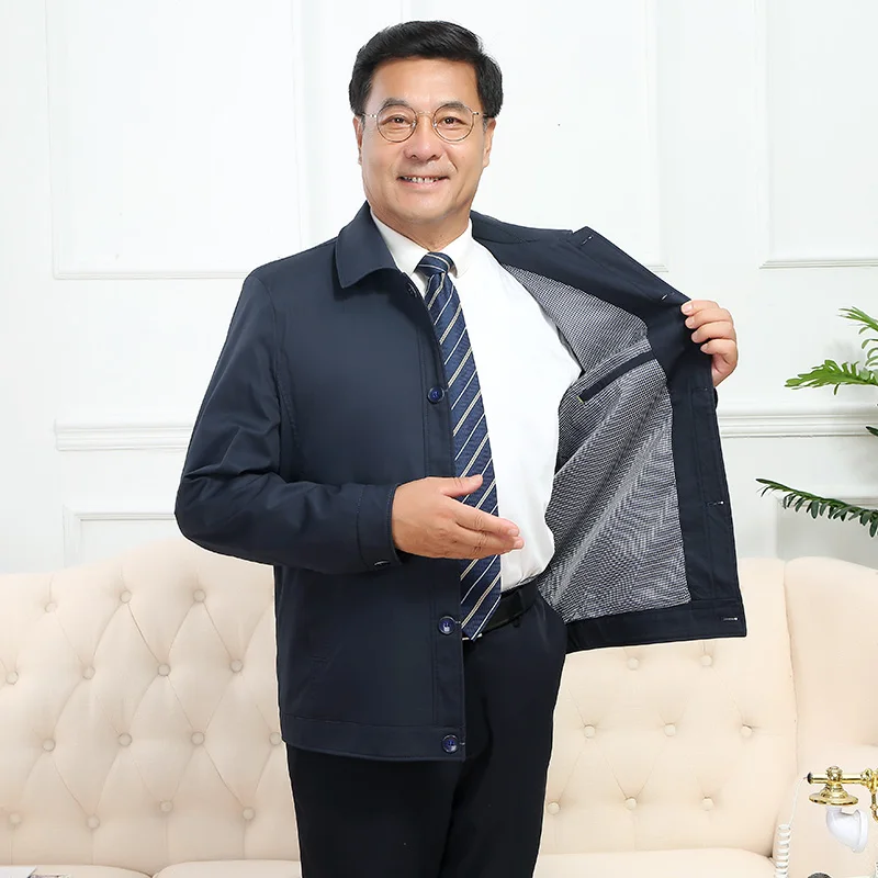Mu Yuan Yang осень новая мужская куртка пальто сплошной цвет лацкане однобортное пальто хлопок Повседневная подходящая версия Размер M-4XL - Цвет: Blue
