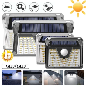 

33/73 LED Solar Light Outdoor Solar Lamp Motion Sensor Solar Powered Spotlight Wall Sunlight For Street Garden Decoration