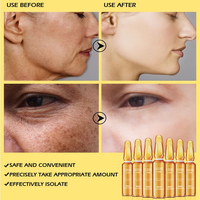 SENANA Ampoule Anti-Aging Face Serum Hyaluronic Acid 24k gold Nicotinamide Shrink pores Whitening Moisturizing Essence skin care 2