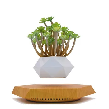 

Magnetic Suspension Flower Pot Home Office Desktop Decorations Succulents Magnetic Levitated Planters with EU/US/AU/UK Plug