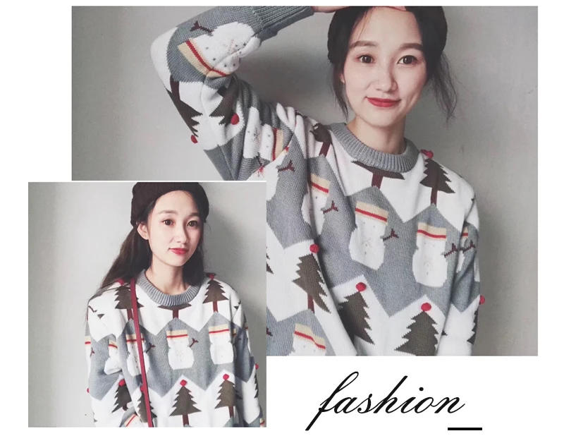Family Matching Sweater Knitting Snowman Sweaters Christmas Tree Pullover Mom Daughter Son Warm Clothes Two Colors Outwear 2019_07.jpg_.webp