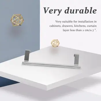 

1 pc Bathroom Door Kitchen Towel Over Holder Drawer Hook Storage Scarf Hanger Cabinet Hanging Stainless Steel Towel Rack
