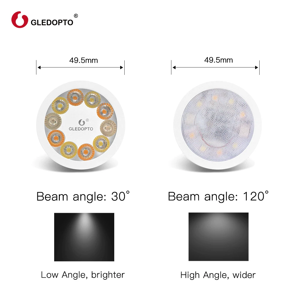 Светодиодная лампа ZIGBEE GU10 для умного дома сменная цветная RGB + CCT Светодиодный
