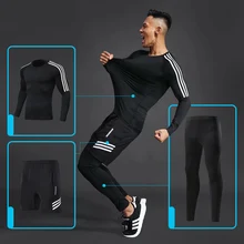 Мужская компрессионная футболка для бега и штаны, набор для пробежек и тренировок, мужская спортивная одежда для спортзала и фитнеса, футболка и леггинсы
