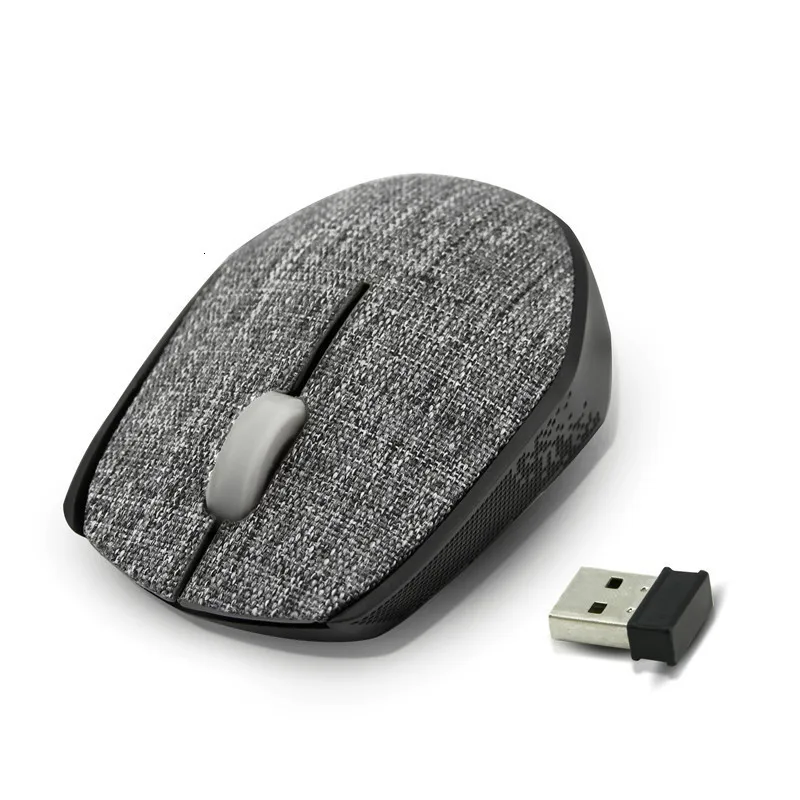 Мини маленькая беспроводная компьютерная мышь, тканевая, противоскользящая, оптическая, USB, 3D мышь, 1600 dpi, регулируемая, для офиса, Mause, для ноутбука, ПК - Цвет: Серый