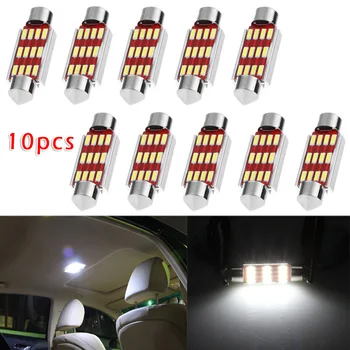 

10PC 10x39mm LED Canbus Festoon 4014 12SMD C5W Dome Lamps License Plate Lights Auto Parts Car Signal Lamp
