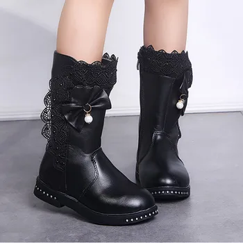 

Children Infant Kids Baby Boots Shoes Girls Winter Warm Bowknot Lace 2019 Brand New Snow High Boots Toddler Shoes #826